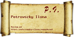 Petrovszky Ilona névjegykártya