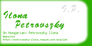 ilona petrovszky business card